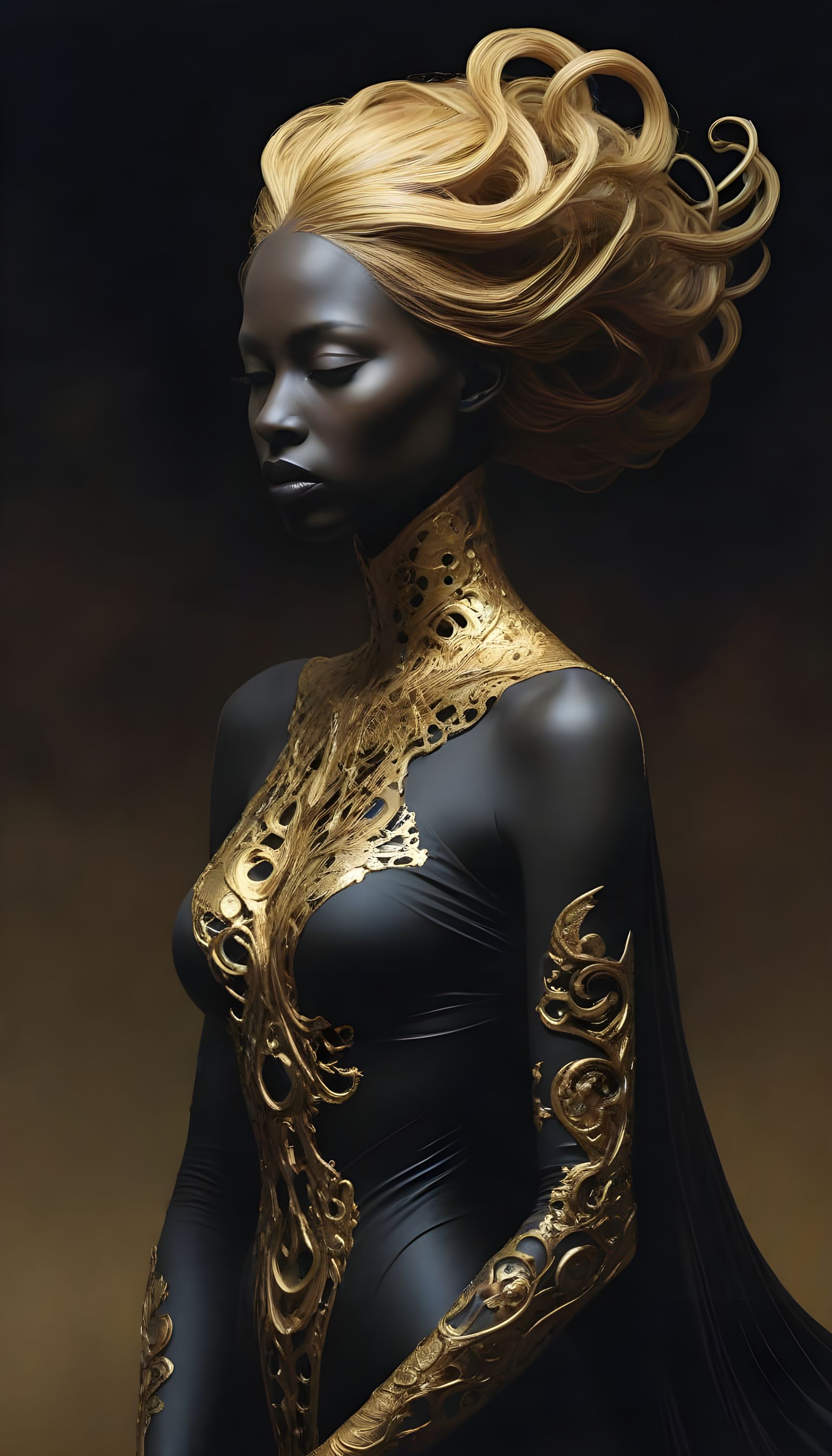 Dark Goddess Transforms in Mystic Desert