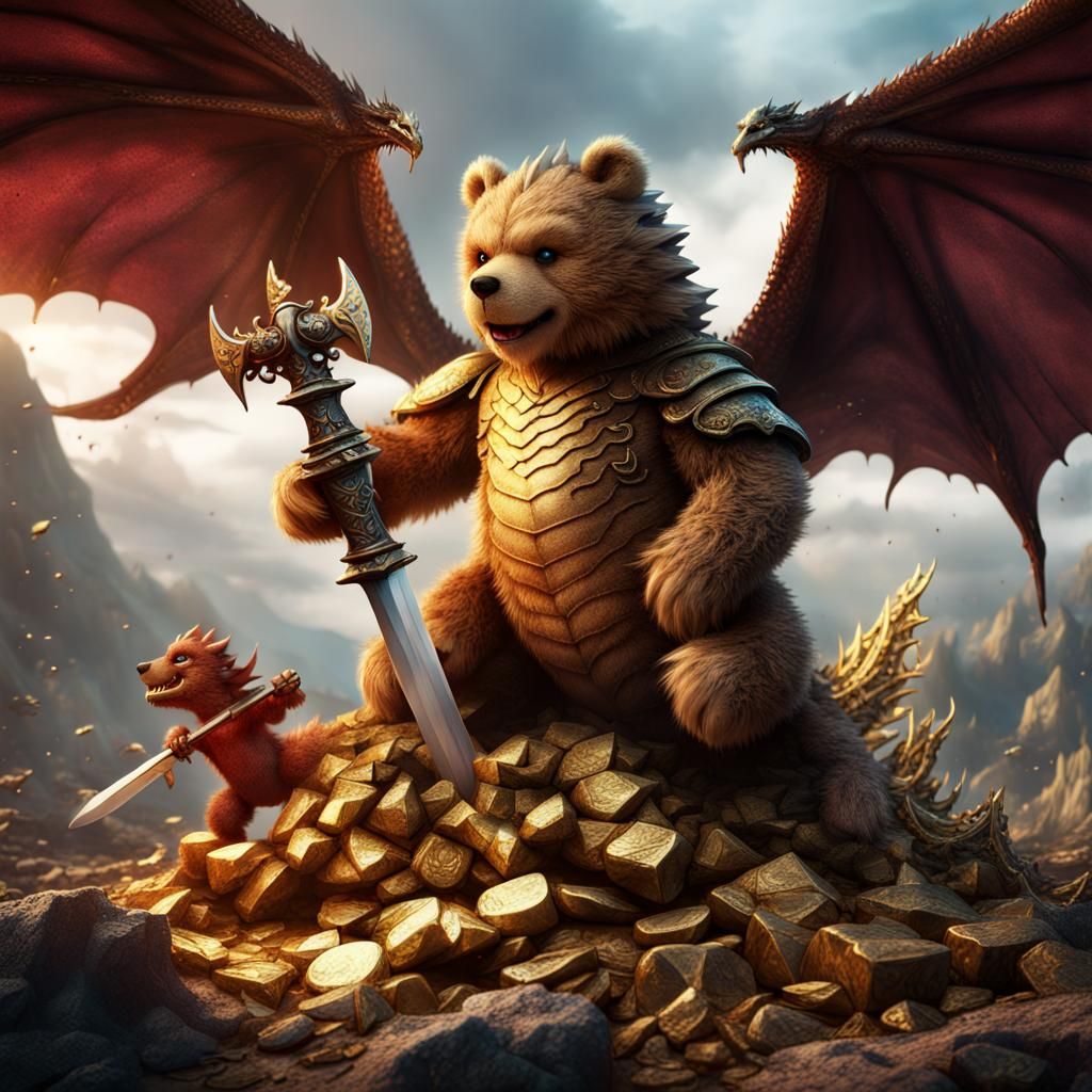 Teddy Bear Dragon Slayer: Fantasy Concept Art