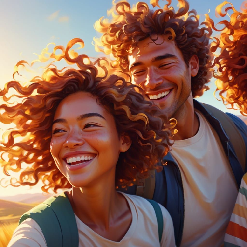 Family Adventure in Vibrant Oil Painting