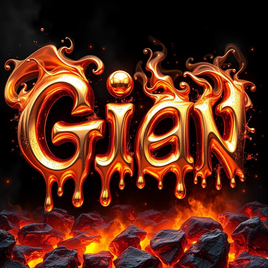 Glowing, Iridescent Chrome Letters in a Dazzling, 3D Sculptu...