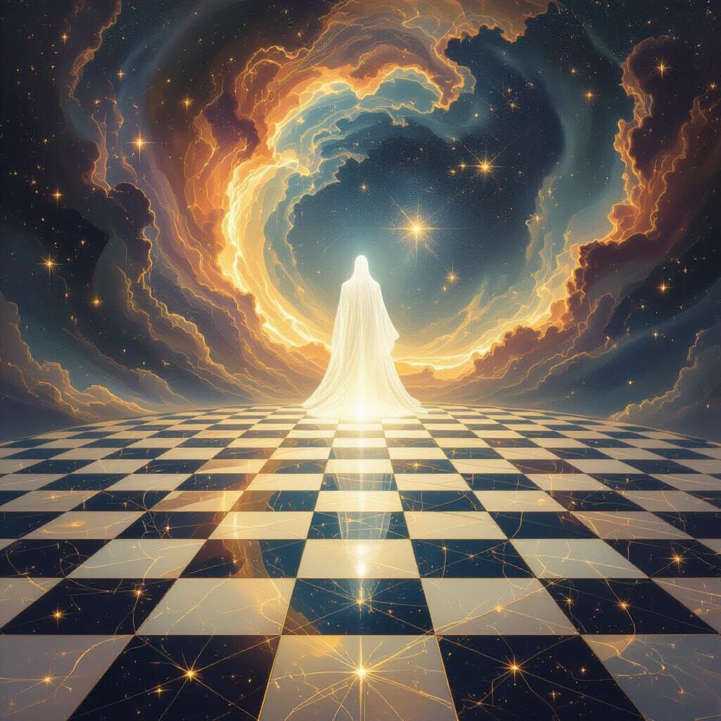 Cosmic Chessboard of Light and Nebulae