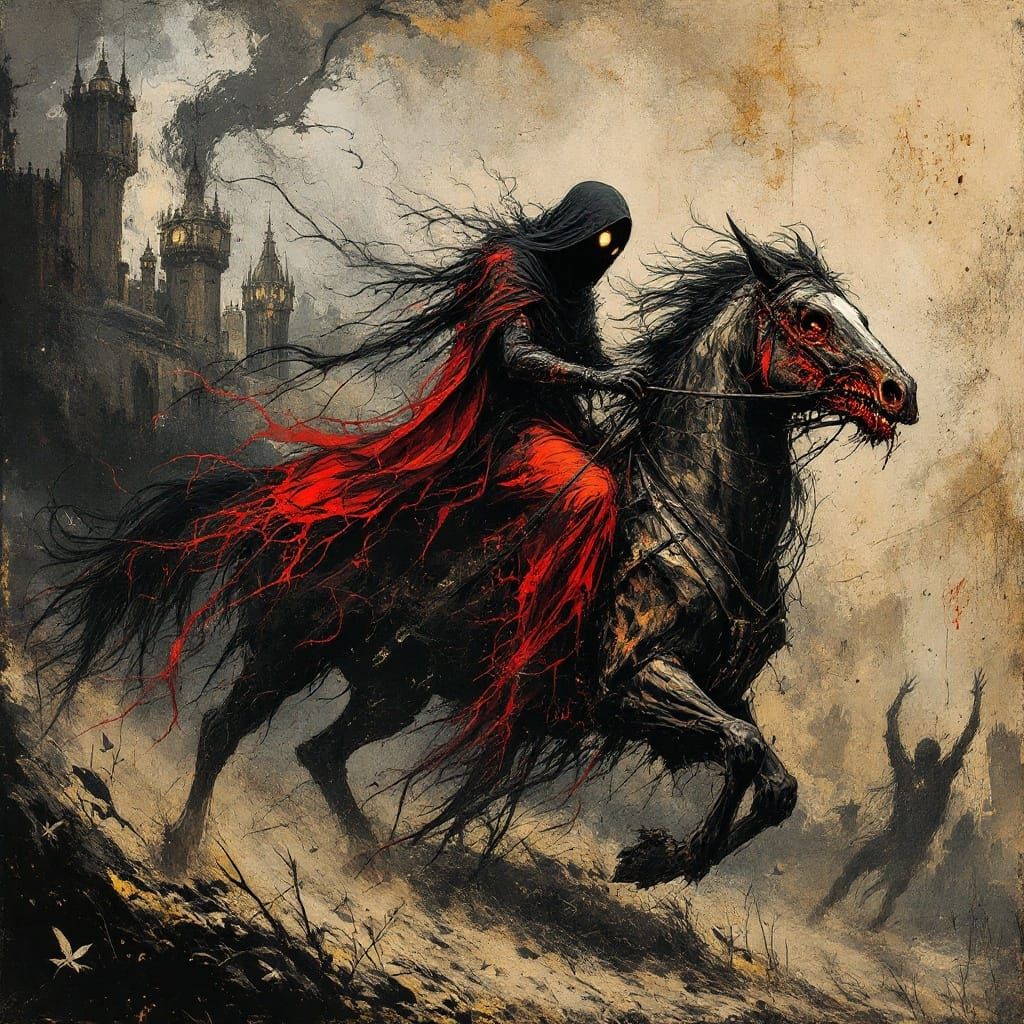 Ethereal Dadaïsme: Masked Keeper of Death in a World of Dark...