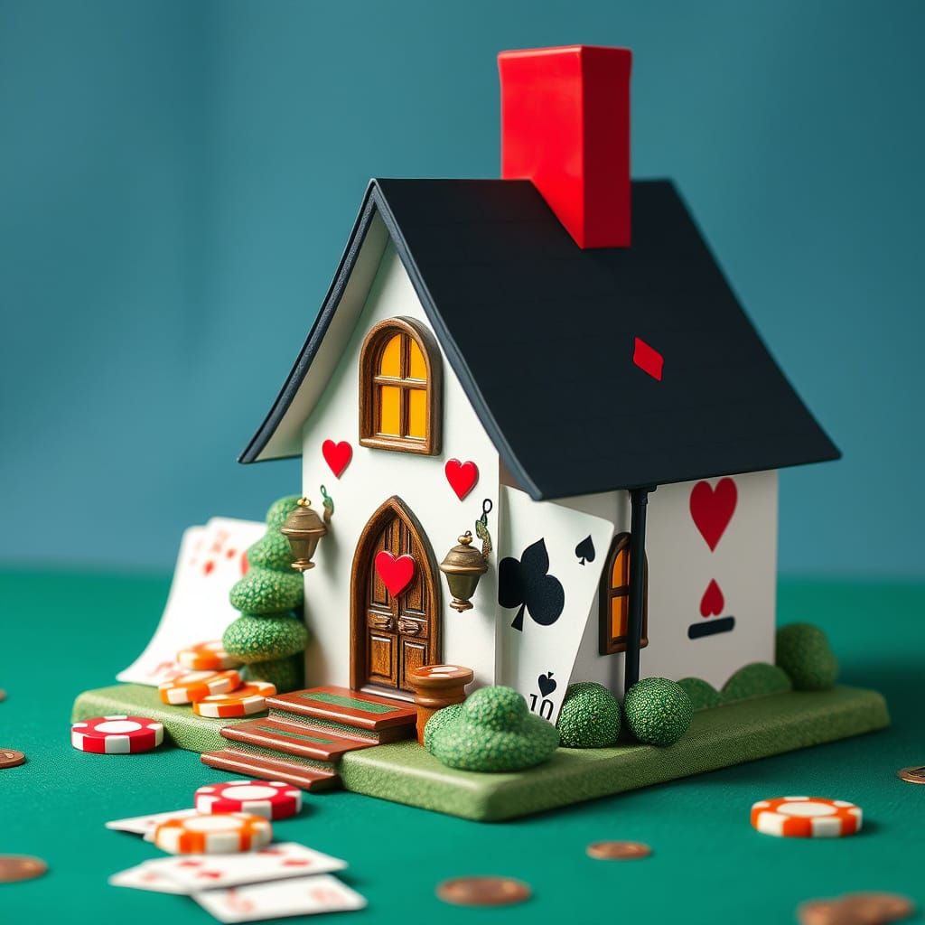 Playing Card House Inside Another