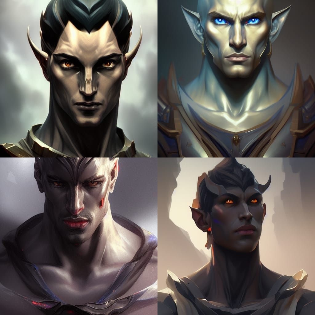 Detailed Dark Elf Portrait in Hyperrealistic Style