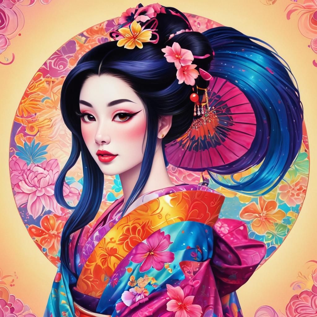 Geisha in Lisa Frank Style