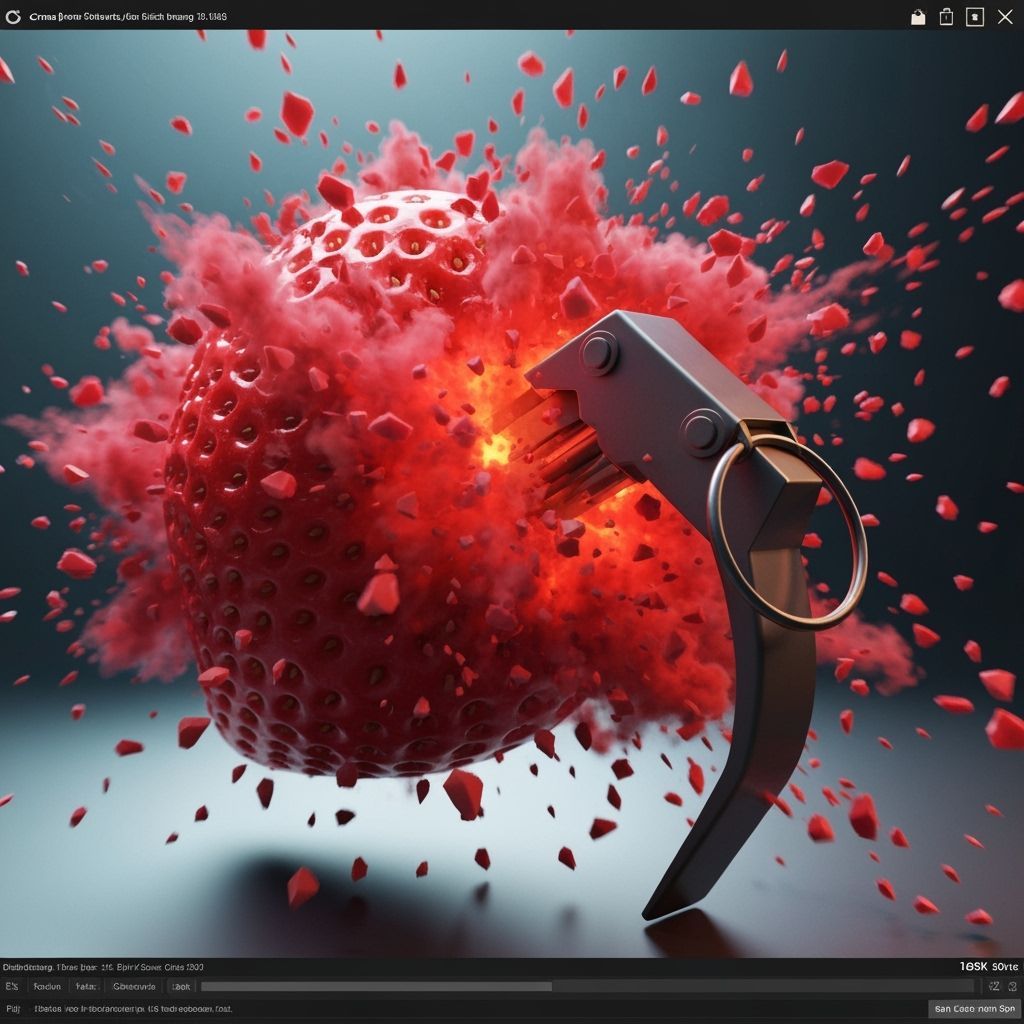 Strawberry Grenade Explosion in Octane Render