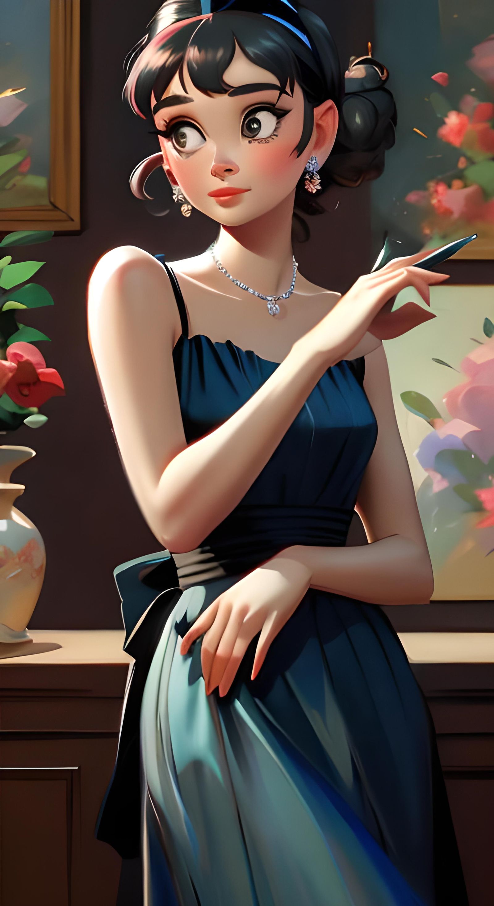 Audrey Hepburn Inspired Noir Portrait in Daeni Style