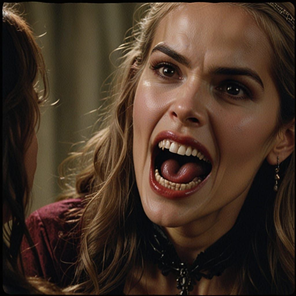 Erotic Vampire Bites Beautiful Woman