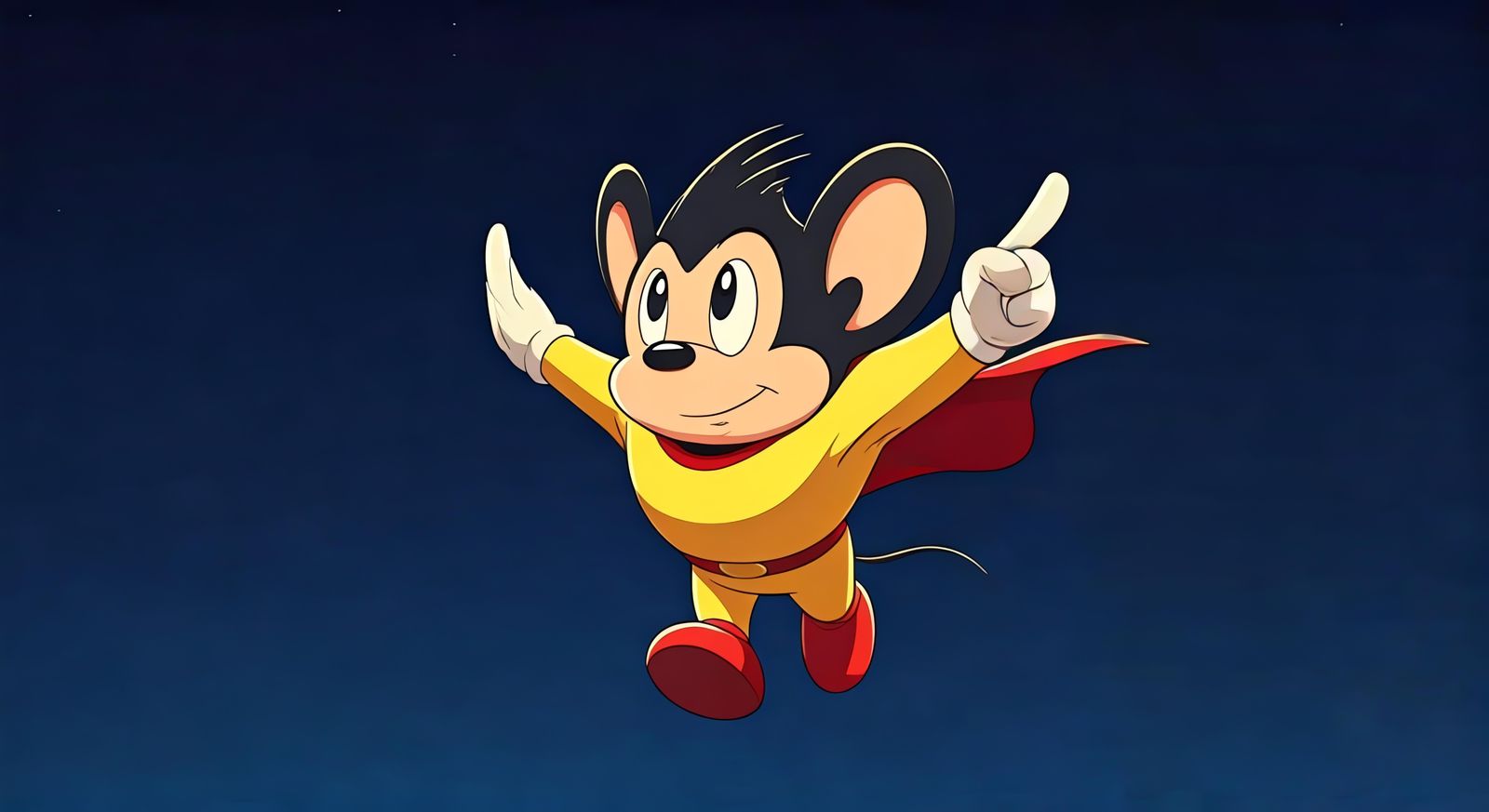 Mighty Mouse Soaring in Anime Style