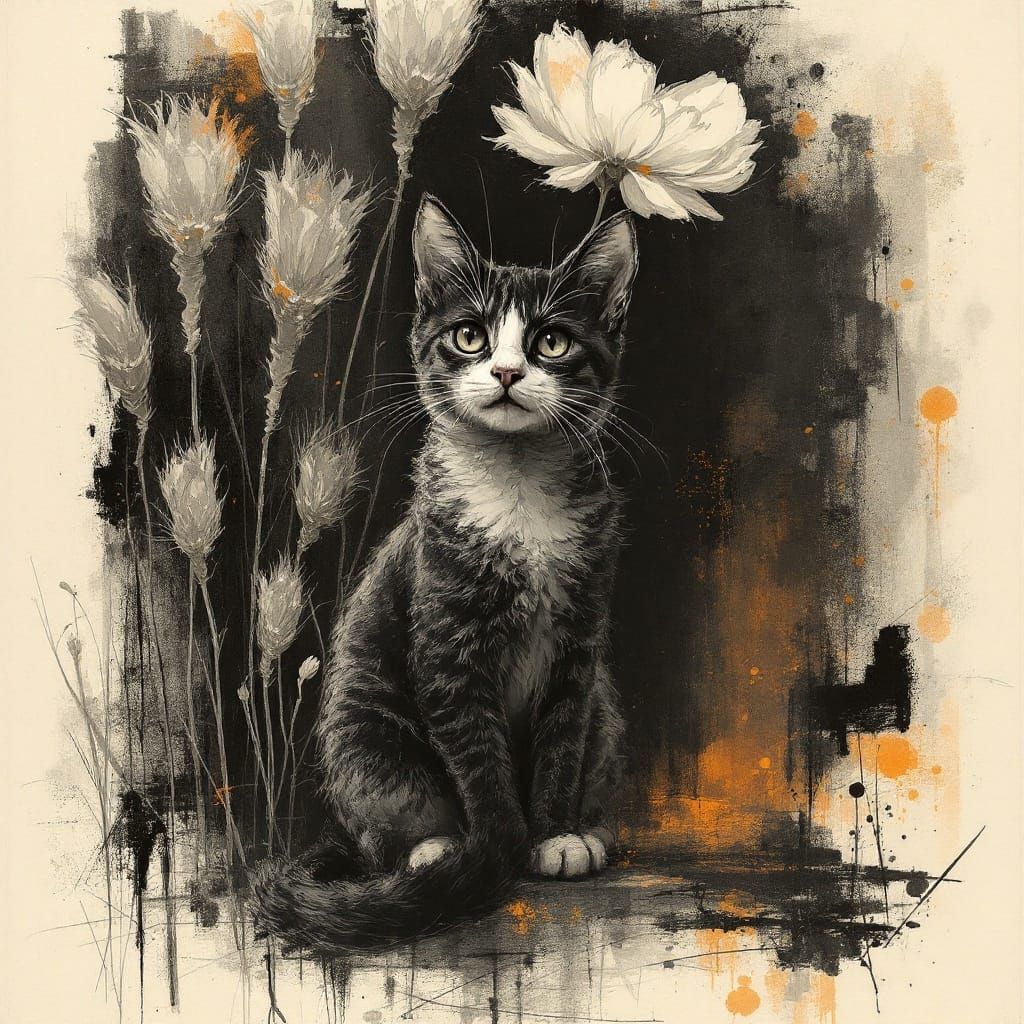 Elegant Hunter in Charcoal Sketch Style