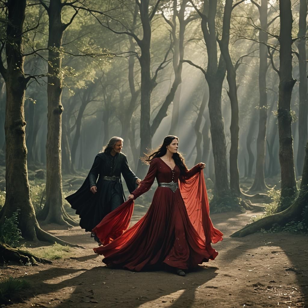Arwen and Aragorn: A Dramatic Elven Embrace