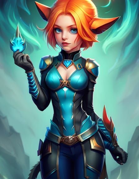 Cybernetic Fire Cat-Dragon Wizard Kitten: Digital Painting