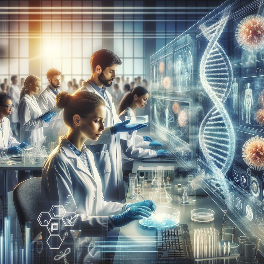 A Diverse Team Innovating in a Modern Science Lab