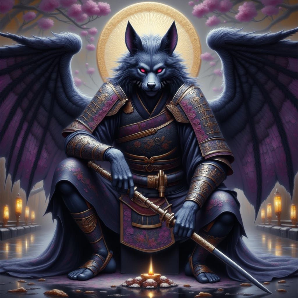 Spirit Samurai Fusion: Lycanthrope Warrior in Dark Fantasy