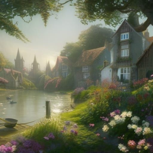 Gothic Victorian Seaside Village with Cottage Garden