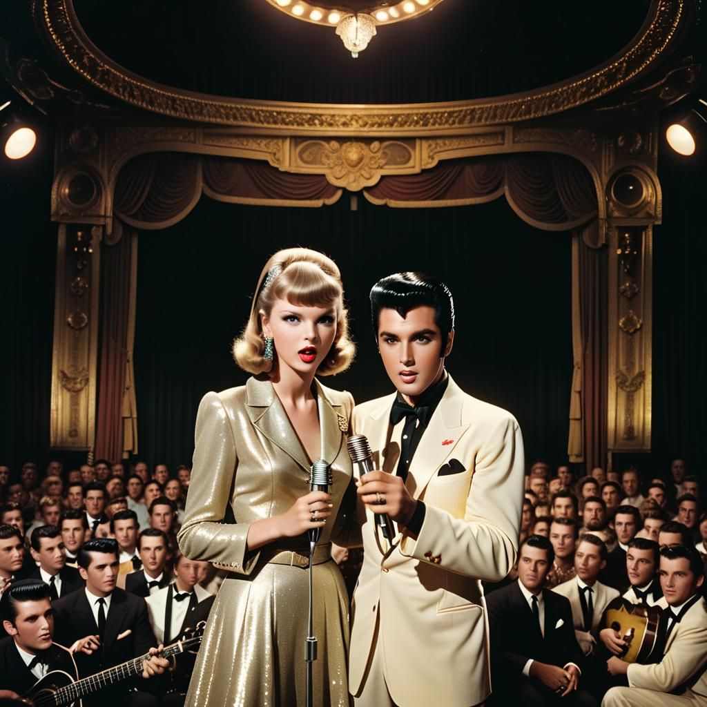 Taylor & Elvis, Nashville, Rare Photo 1956 ✨🎙️