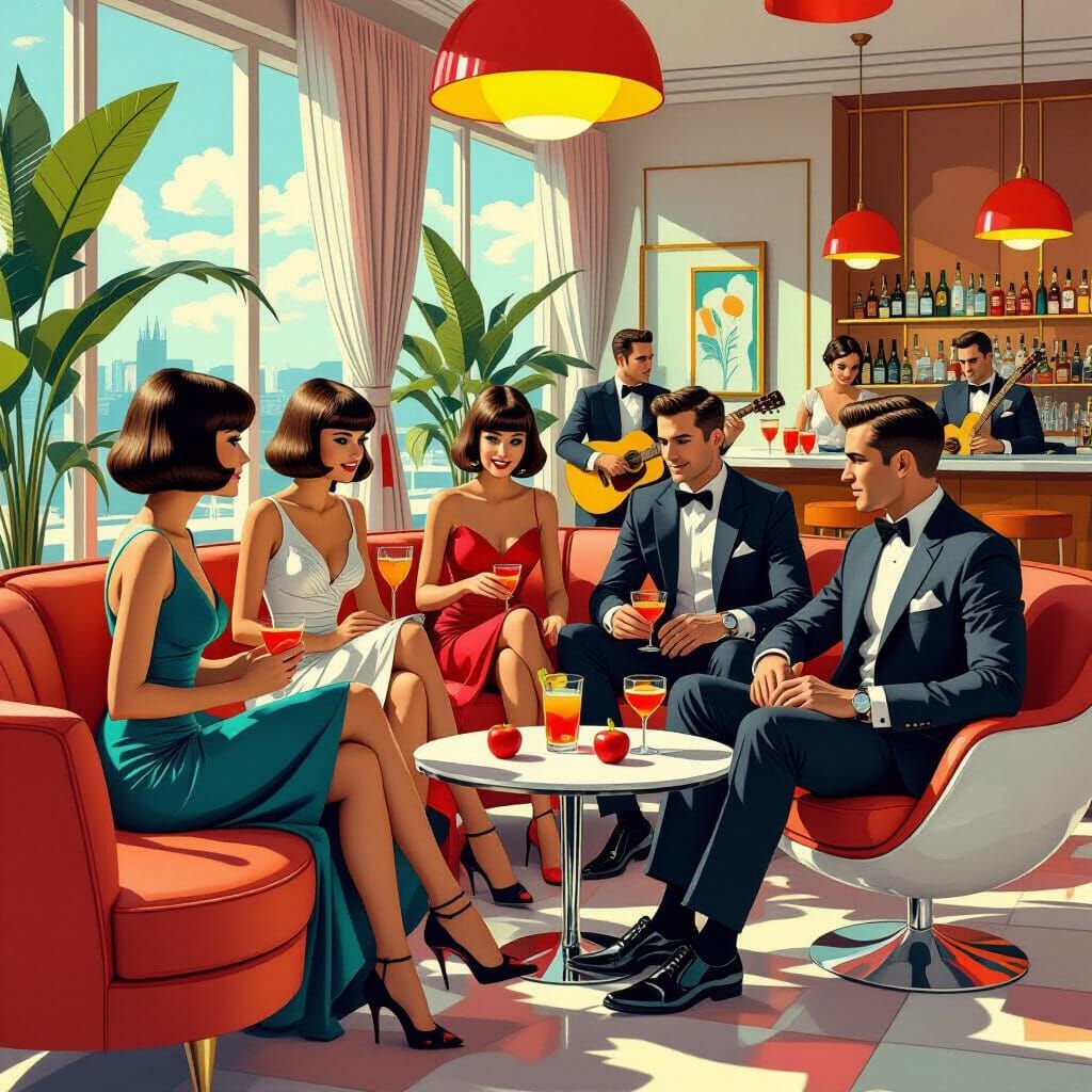 Mod Characters in Mid-Century Modern Lounge