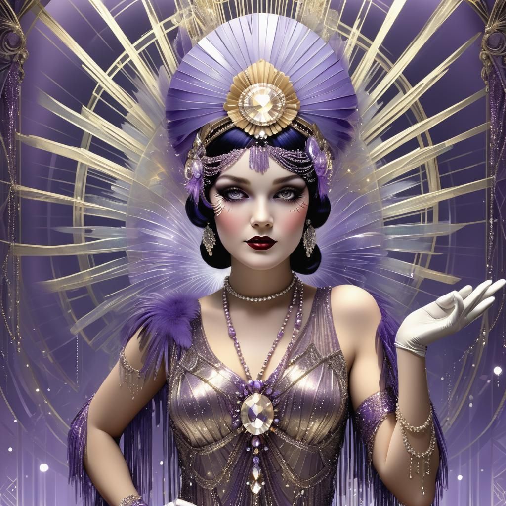 Gatsby Goddess in Champagne Purple Elegance