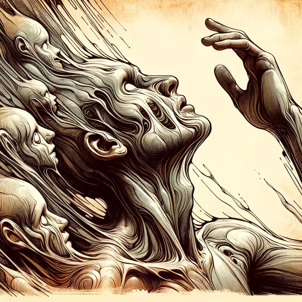 Surreal Humans in Distorted Sketchnote Style