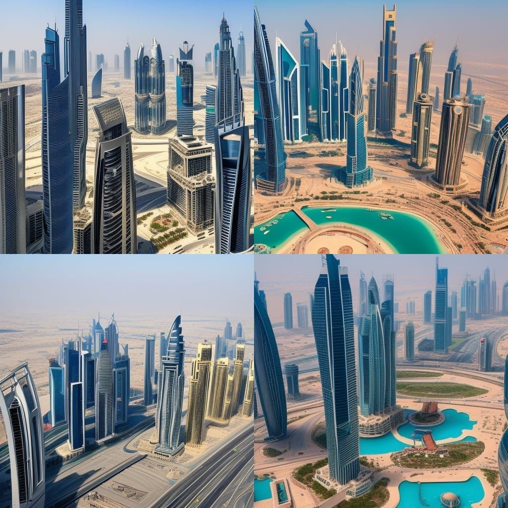 Futuristic Dubai Cityscape in the Year 2070
