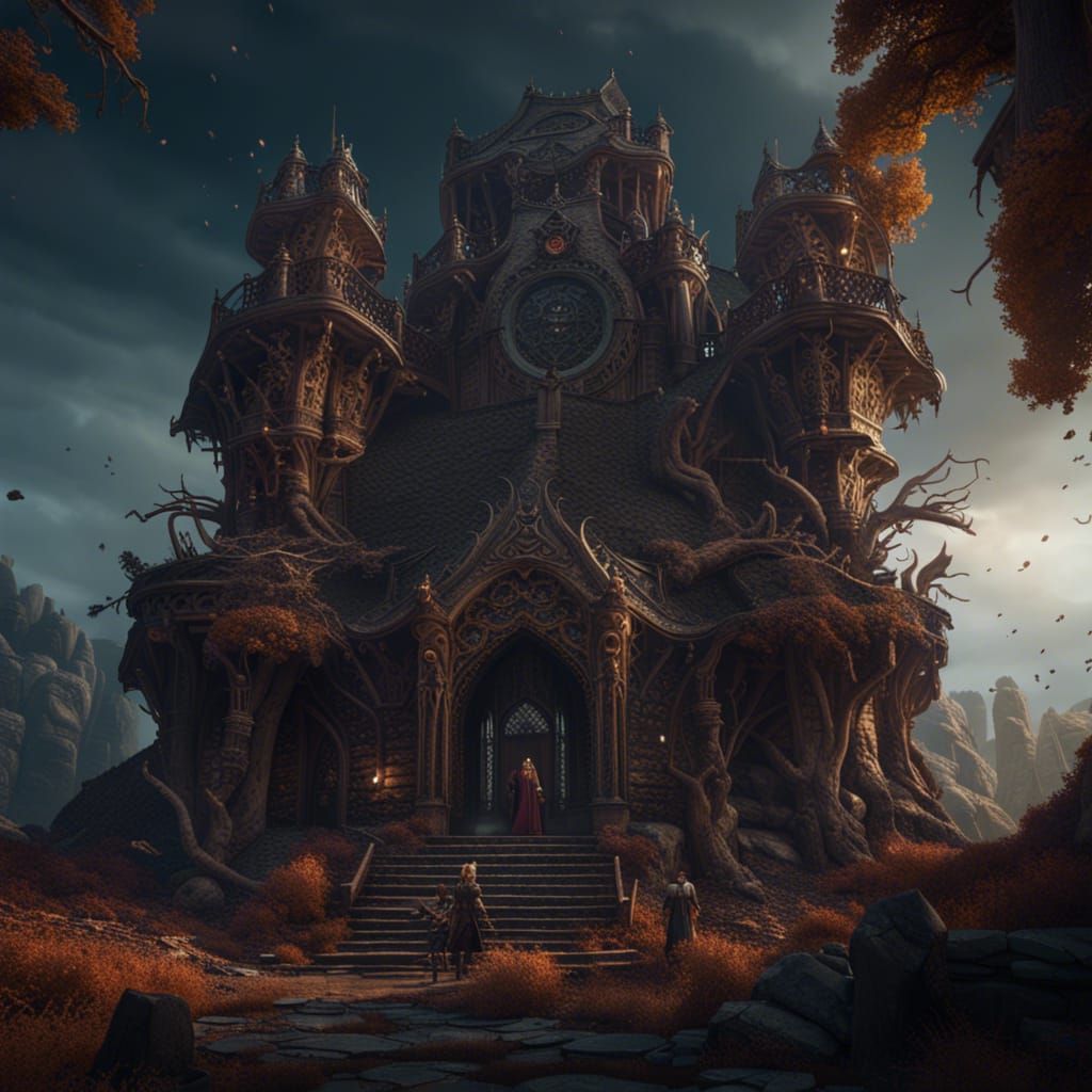 Detailed Pagan Temple Concept Art in 8K