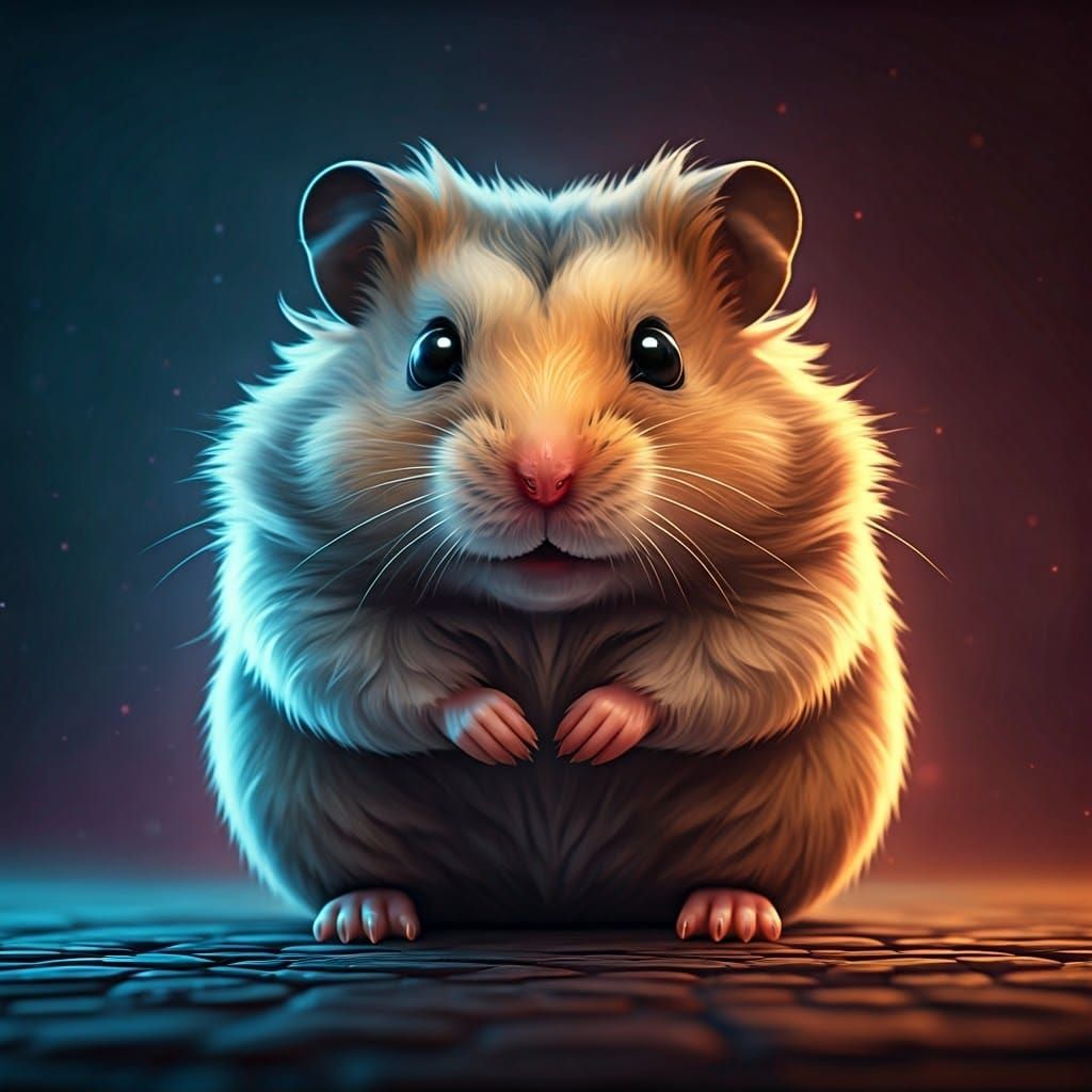 Fluffy Hamster in Dreamlike Fantasy Art