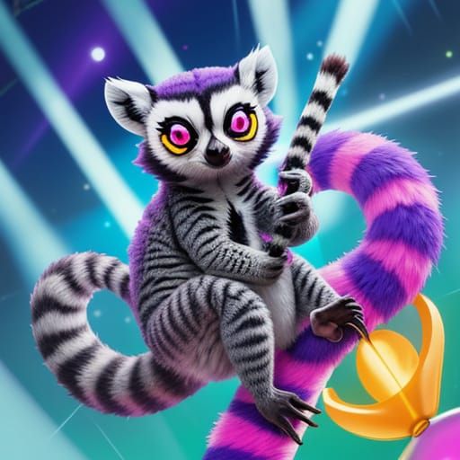 Ring-Tailed Lemur Hosts Tic-Tac-Dough Game Show