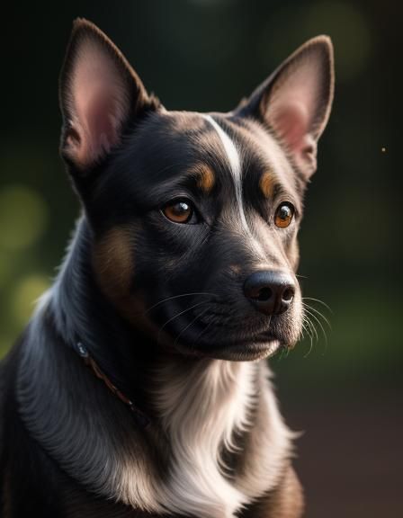 Hyperrealistic Portrait of Brindle Staffordshire Terrier