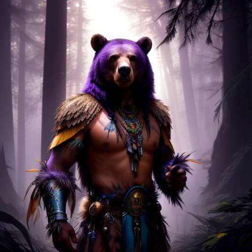Hybrid Bear Brave: Dark Fantasy Concept Art