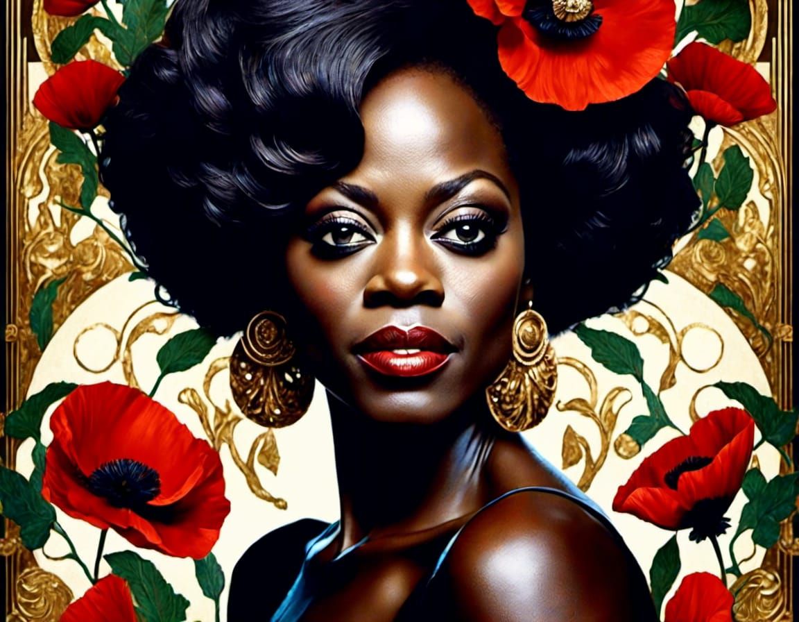 Viola Davis in Art Nouveau Bohemian Style