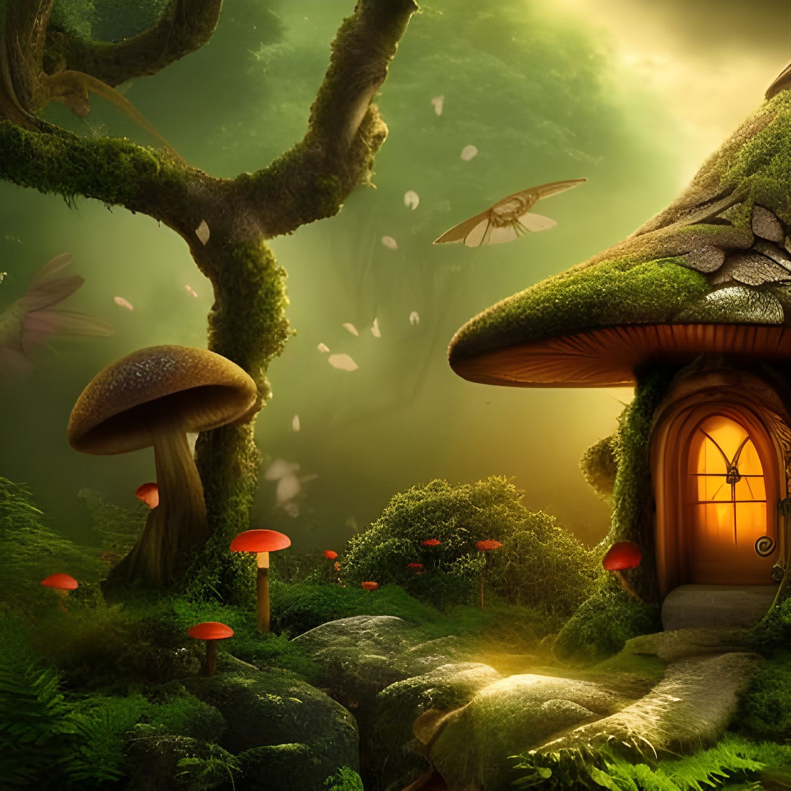 Enchanted Forest with Fairies: Digital Matte Painting