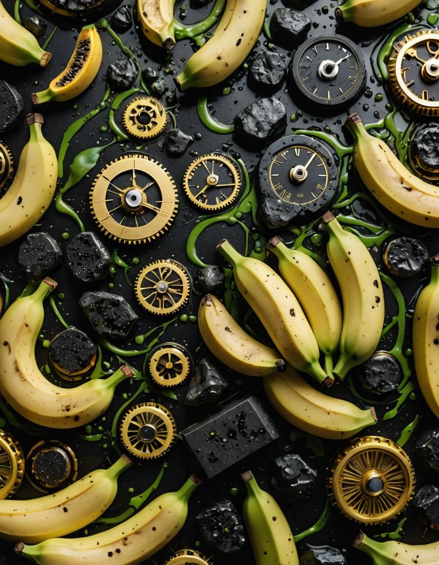 Banana Clockwork Macro Movie Poster in 12k