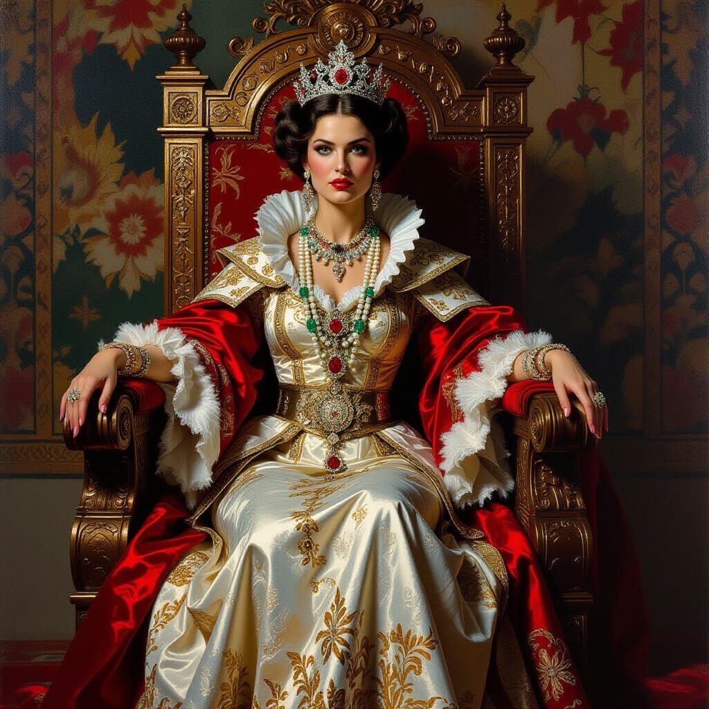 Ornate Empress Contemplates Official's Fate