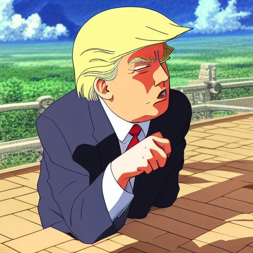 Donald Trump as Studio Ghibli Anime Character