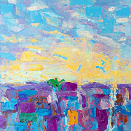 Colorful Impasto Oil Painting in Neo-Impressionist Style