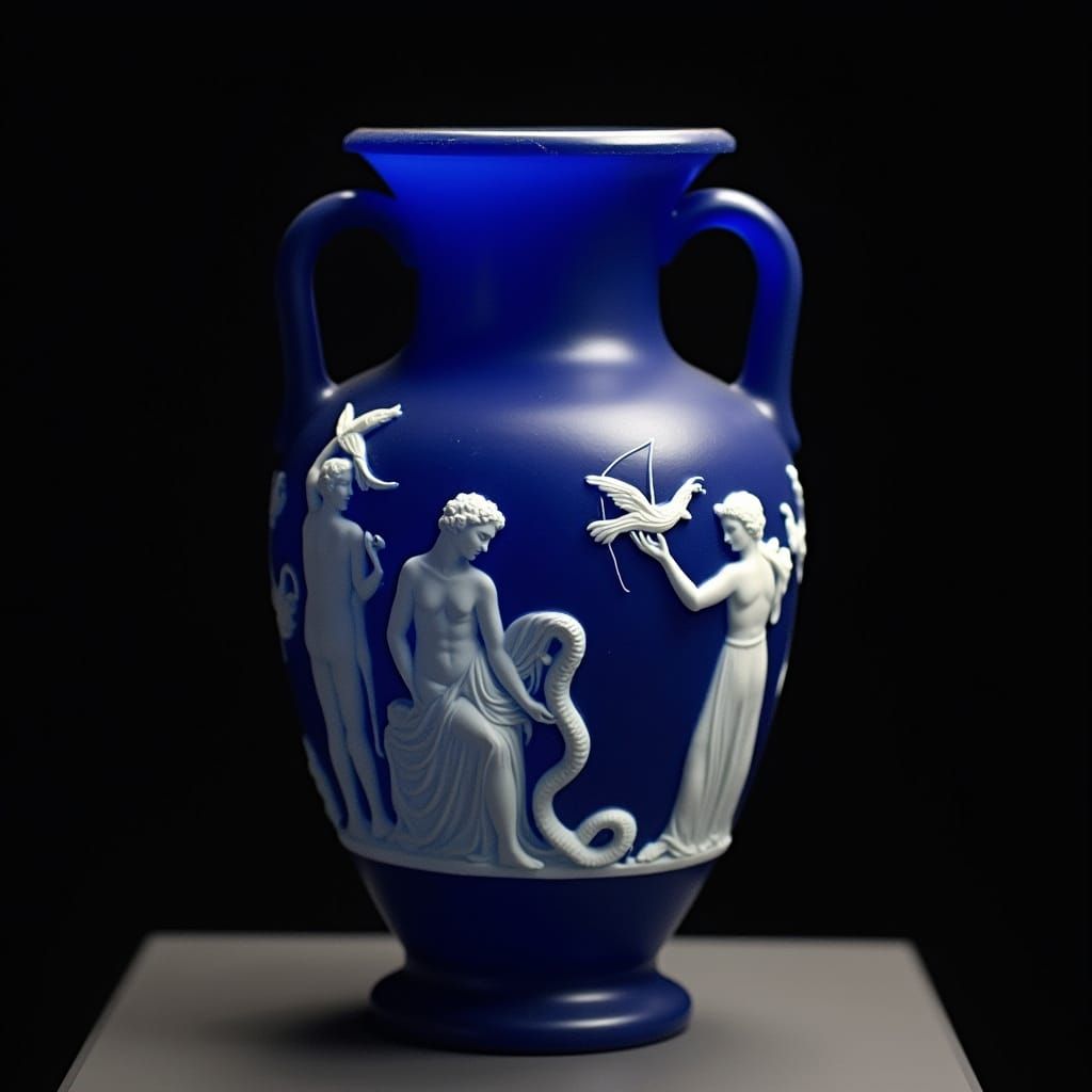 Roman Amphora with Cameo Relief in Neoclassical Style