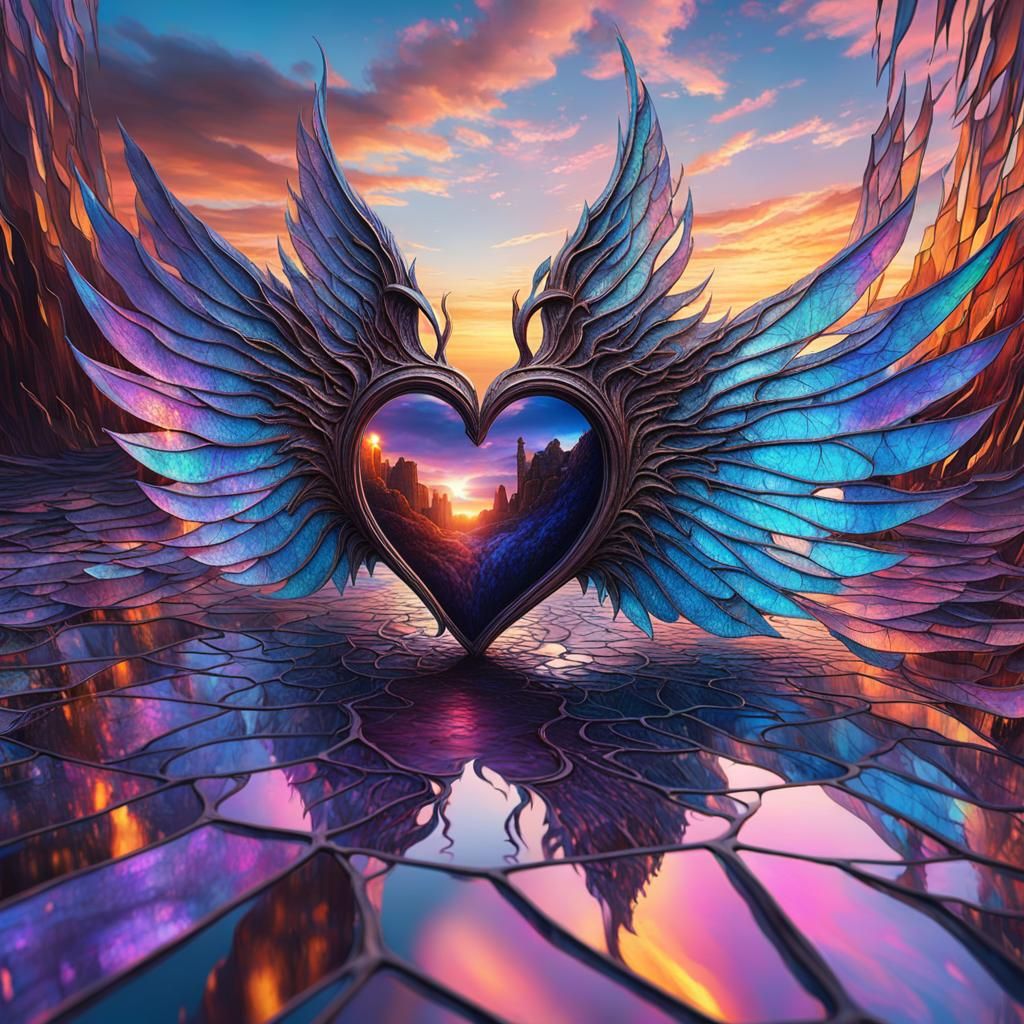 Shattered Heart with Angel and Demon Essences