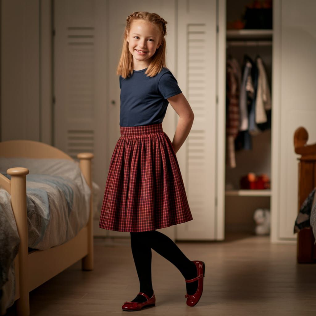 Radiant Young Girl in Whimsical Bedroom