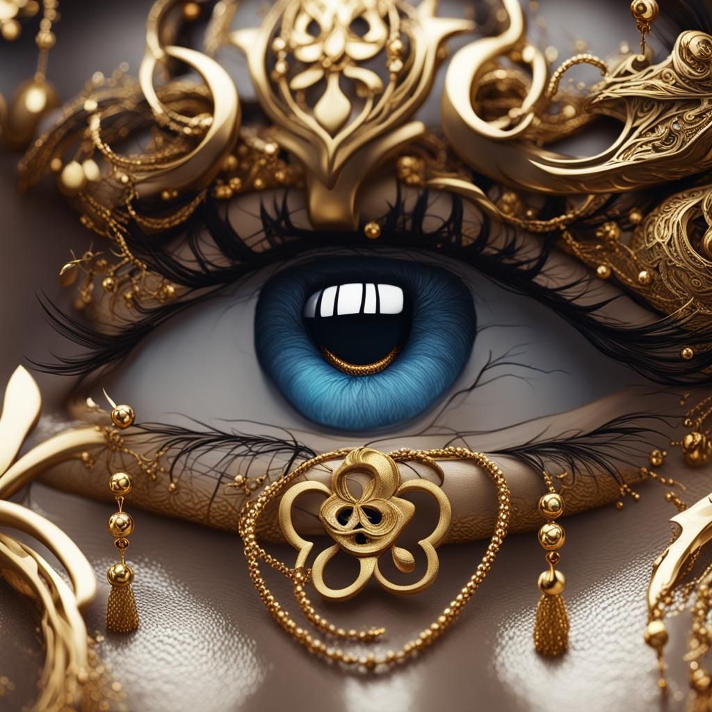 Portrait of Woman with Golden Nose Ring