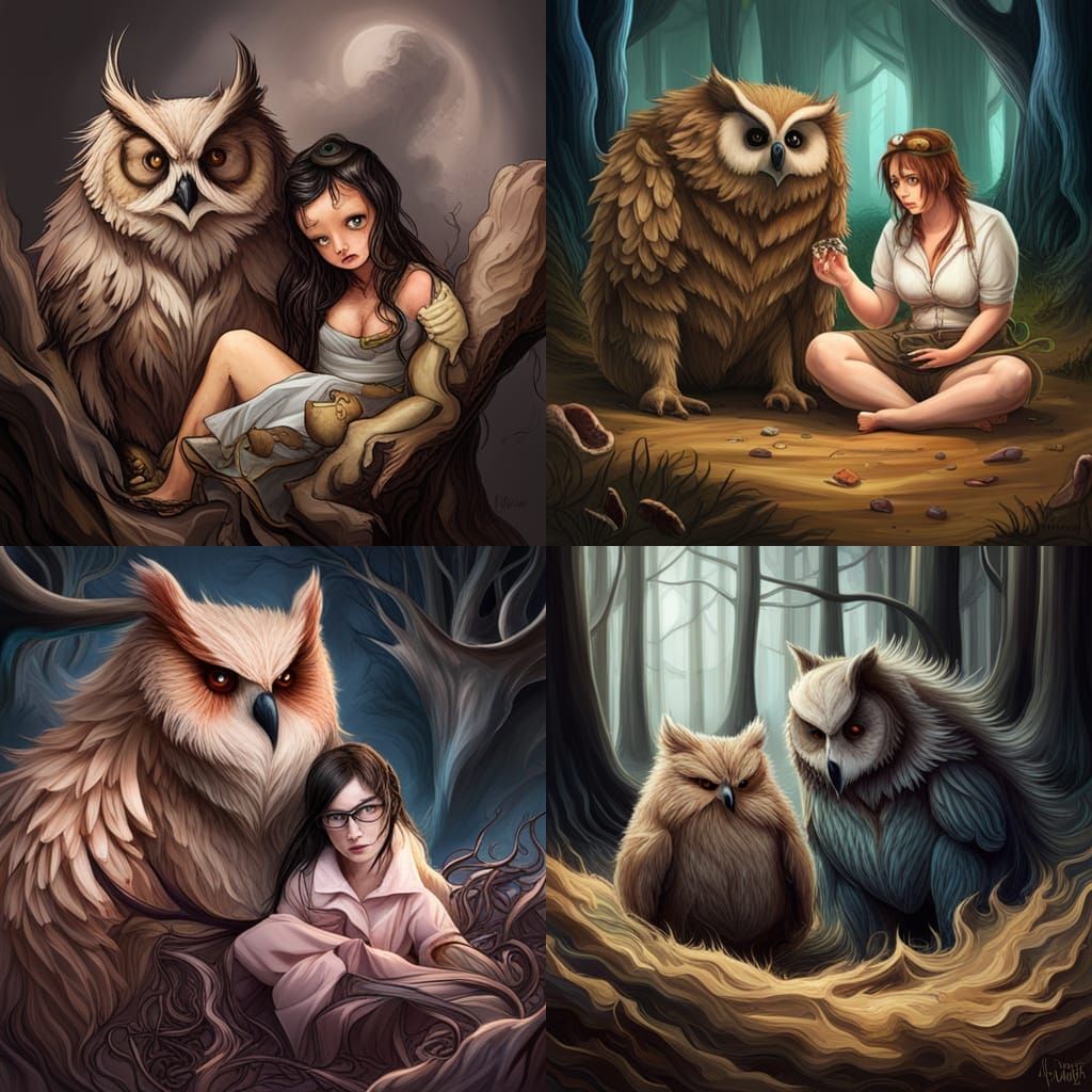 Owlbear's Forbidden Love: Hyperrealistic Horror