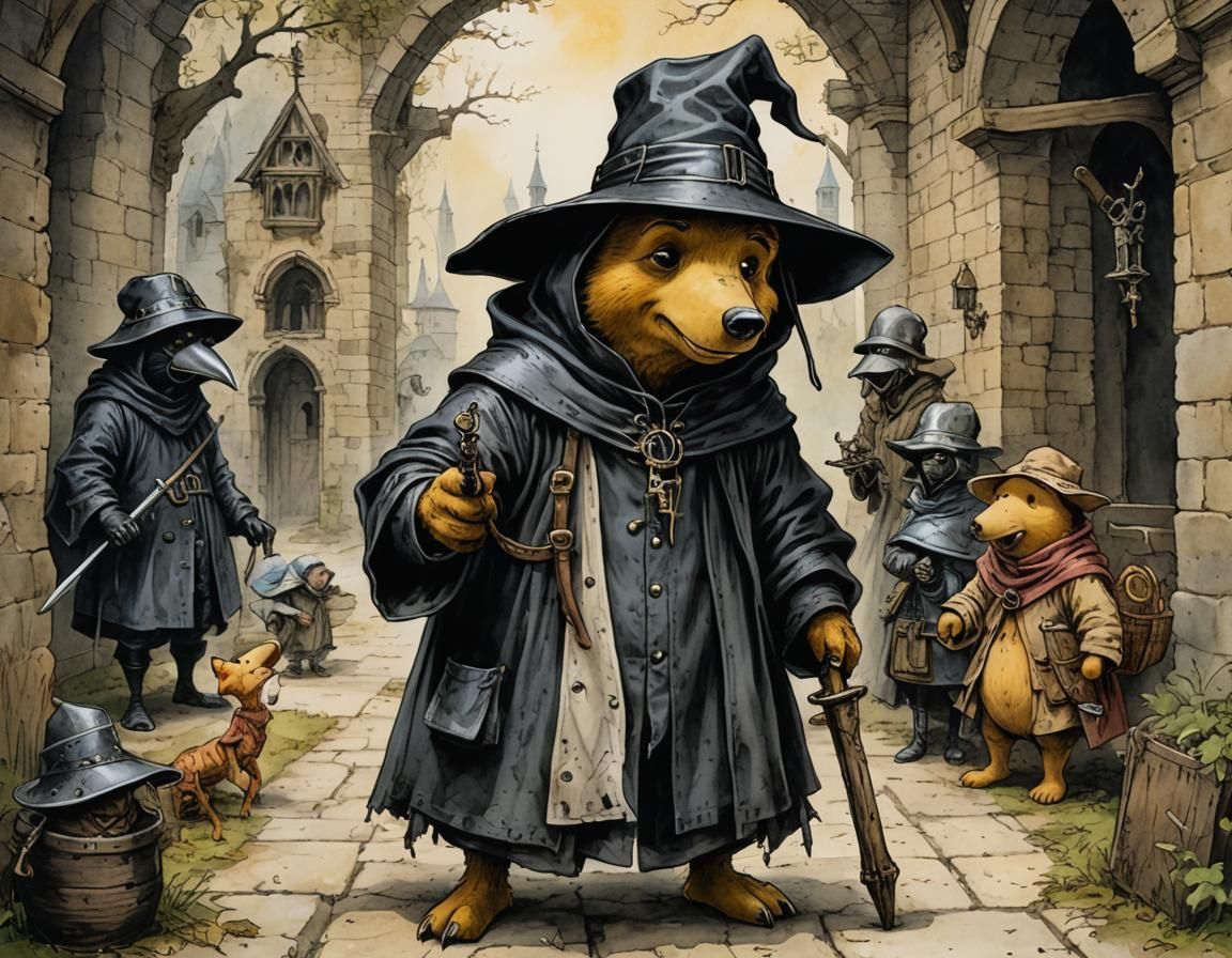Winnie the Pooh as Medieval Plague Doctor