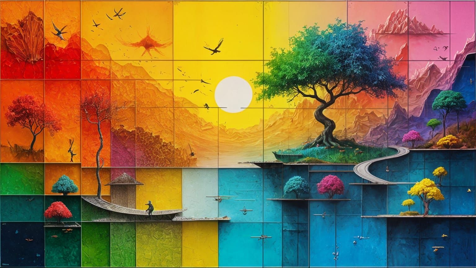 Surrealistic Math Formulas in Multicolored Paint Drips