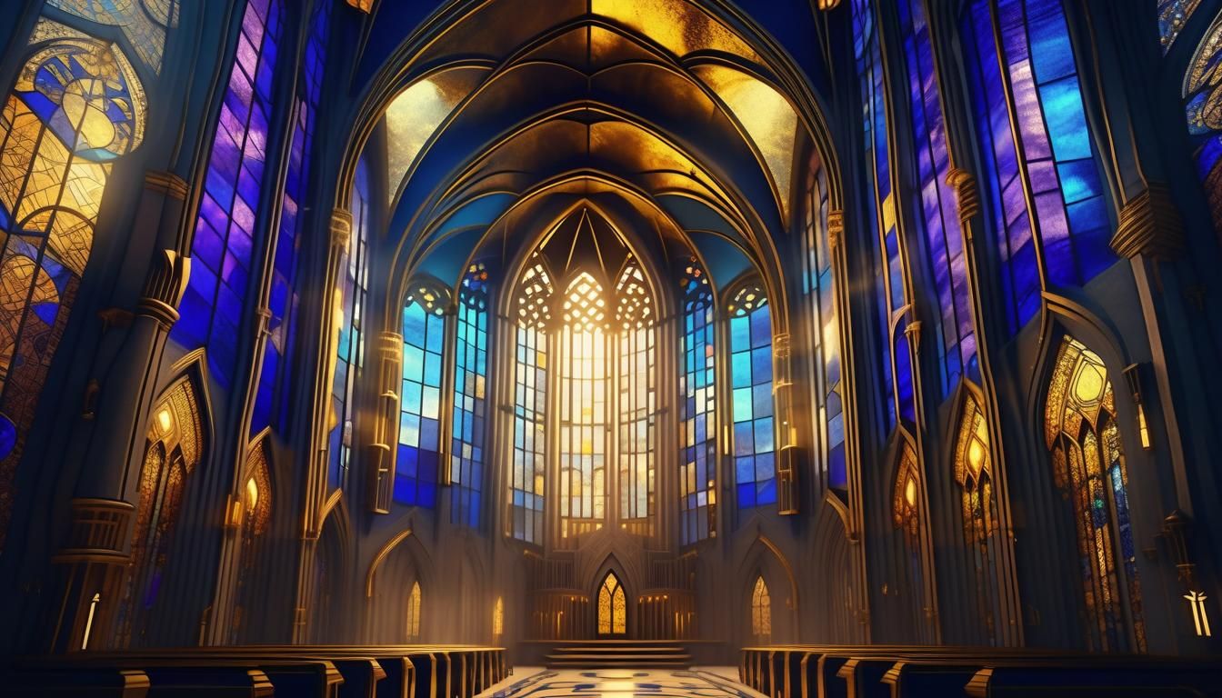 (2) Magnificent 14th Century Art Deco Cathedral commissioned...