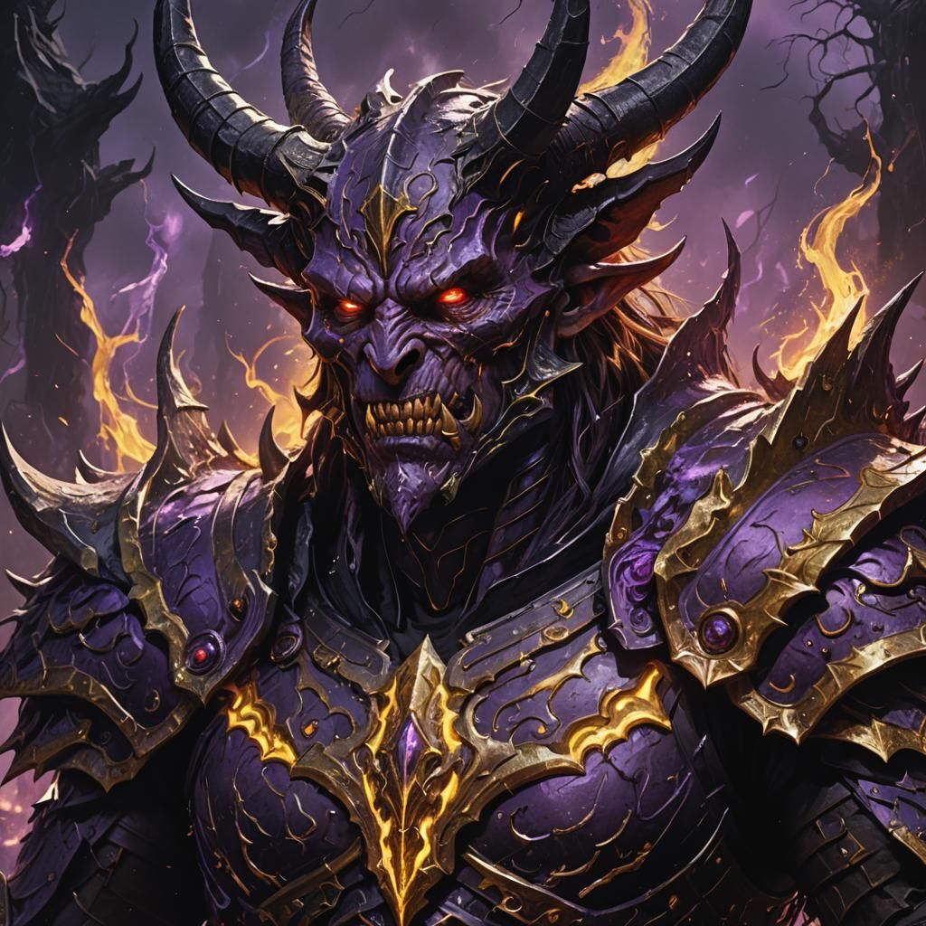 Wrath Demon Portrait in Dark Fantasy Style