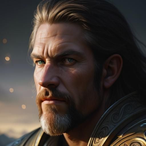 Detailed Paladin Portrait on Battlefield