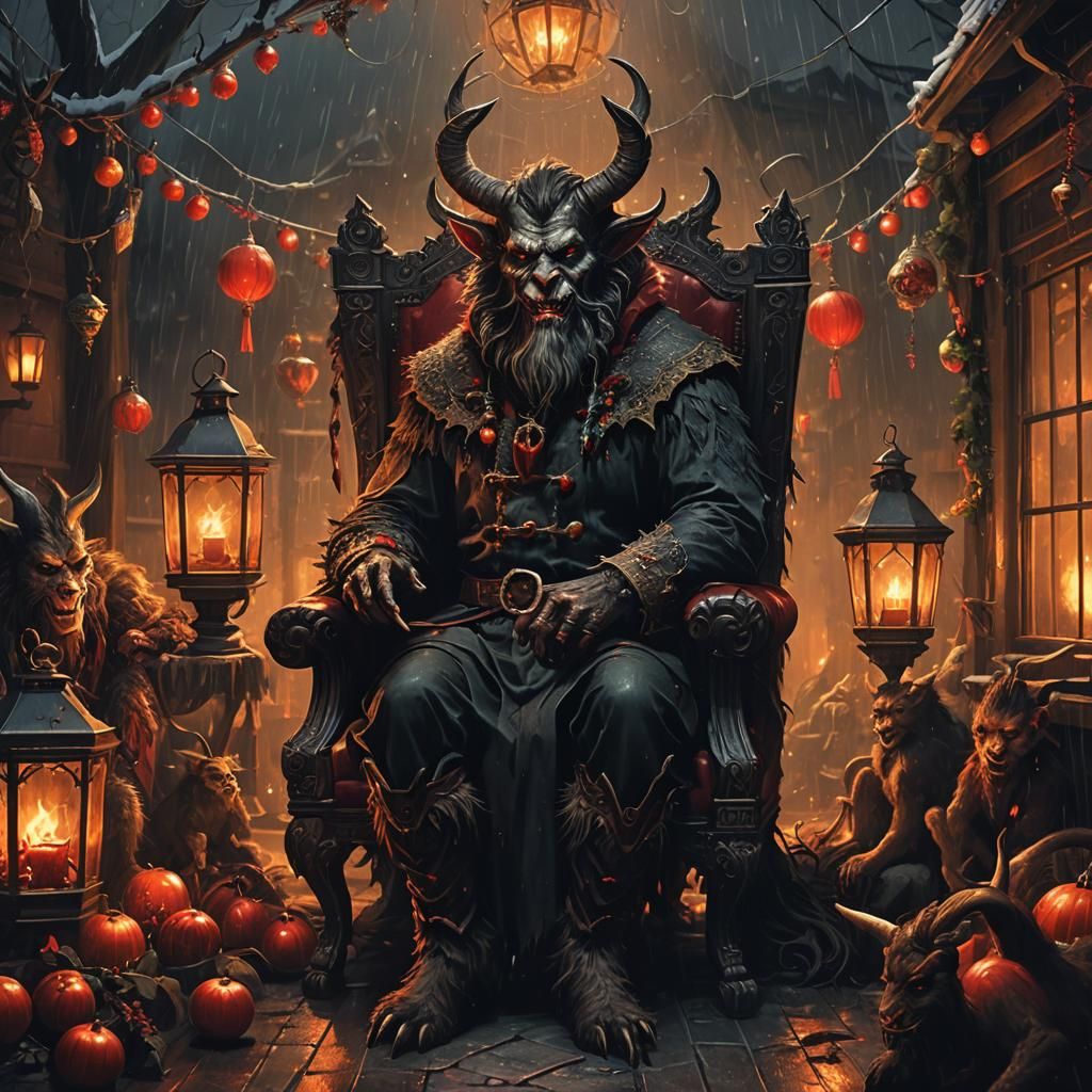 Krampus and Demons Decorating for Christmas