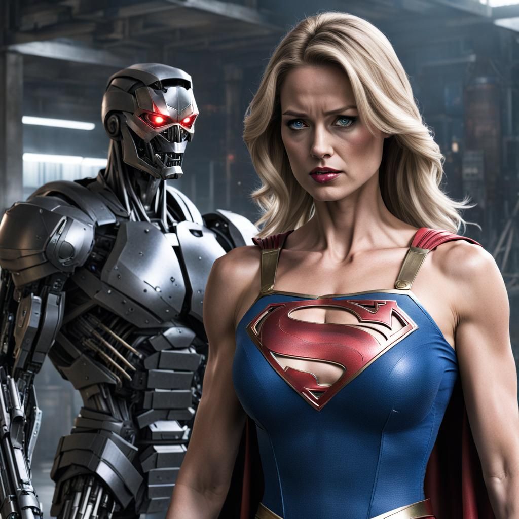 Supergirl vs Terminator: Epic Staredown