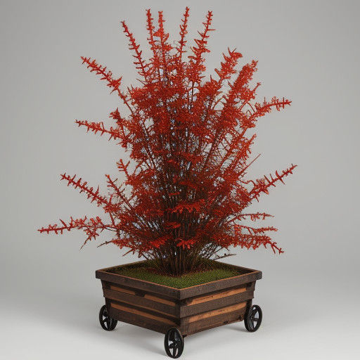 Steampunk Shrub with Gear-Laden Blooms