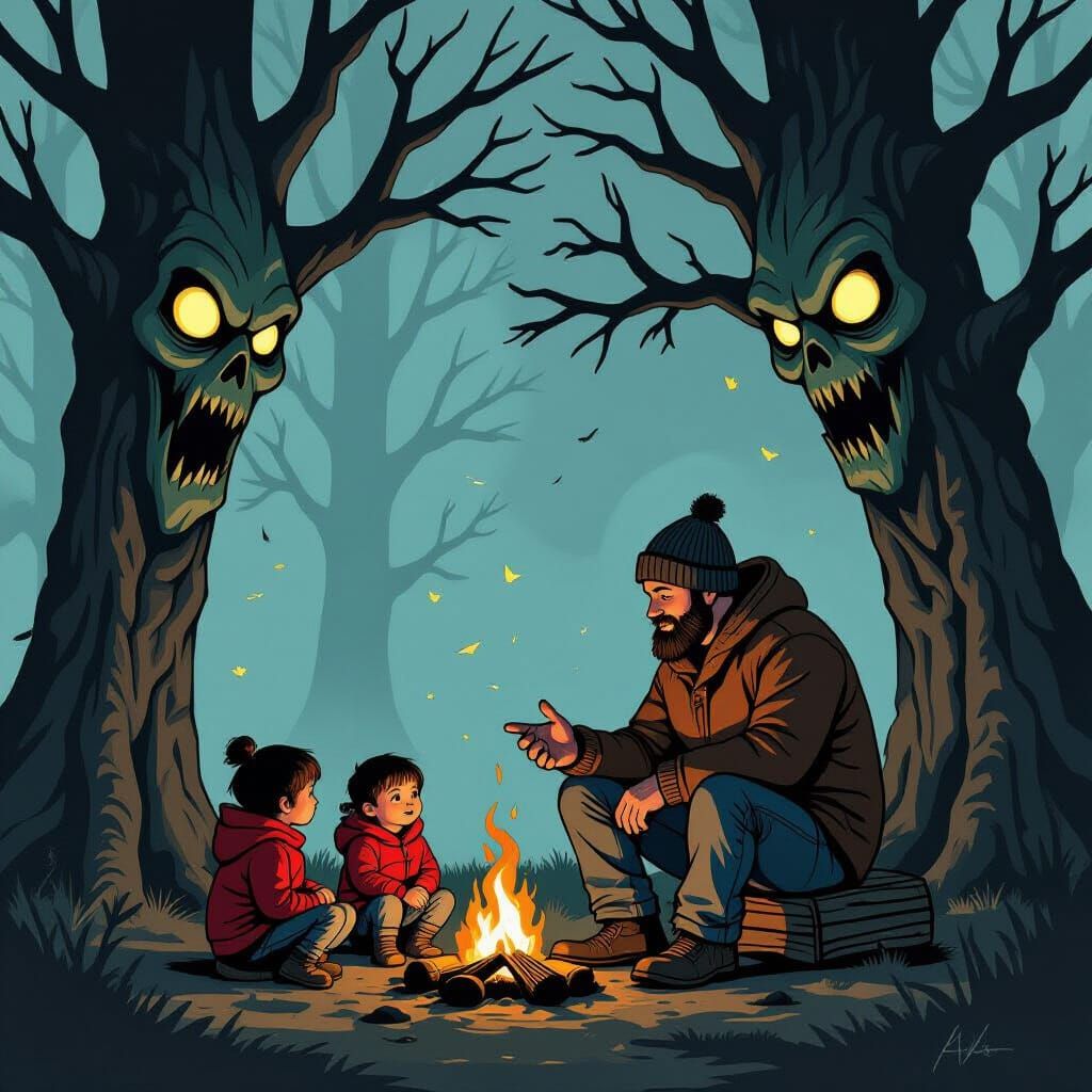 a scary campfire ...