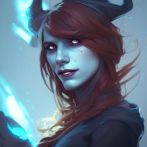 Undyne Witch Portrait in Hyperdetailed Style